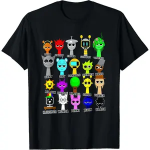 Sprunki Funny Toys For Boys and Girls Birthday Decoration T-Shirt Cartoon Print Tee Graphic Printed Tee