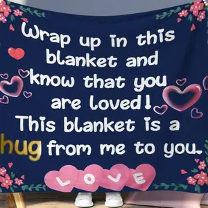 Letter Pattern Blanket, 1 Count Soft Air-conditioning Throw Blanket, Warm Nap Blanket for Home Office Travel Camping, Gift for Friend