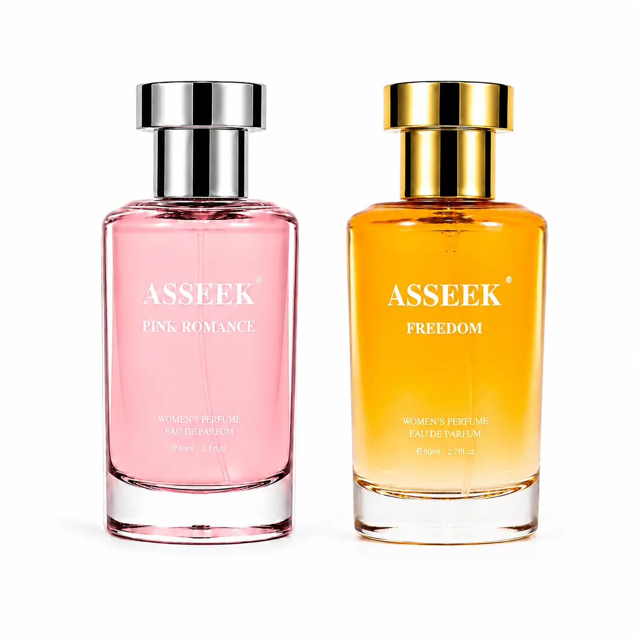 ASSEEK Pink Romance & Freedom | 2x80ml Perfume Duo | Fruity Floral & Fresh Aquatic Fragrance | Perfume for Women | Long Lasting Fragrance | EDP