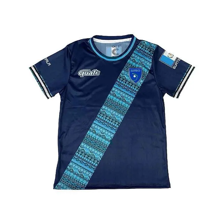 Guatemala Soccer Jersey  Unisex Navy Blue Mayan Graphic Sash Football Tee | Guate Heritage Blockcore Streetwear
