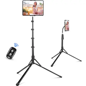 Adjustable Tripod Stand, 67" Height, Tablet Holder for iPad mini/Air/Pro, Kindle, , Smartphones, 4.7"-12.9" Devices