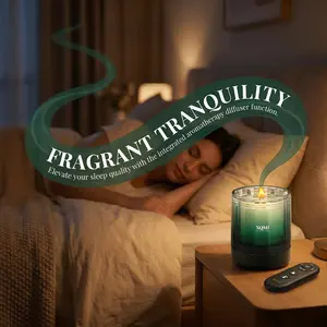 XQMI Remote-Controlled Smart Candle with Real Flame and Timer | Scented soy wax candle for bedroom and office, sleep aid, bedroom decor, room decor, gift for boyfriend, gift for girlfriend