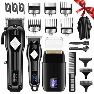 3 In 1 Cordless Rechargeable Professional Hair Clippers And Shaver Set Men's Electric Foil Shaver Barber Clippers Set For Men Beard Trimming Grooming Kit Gifts For Men