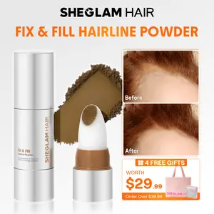 SHEGLAM HAIR Fix & Fill Hairline Powder-Spice,4-IN-1 Hairline Powder Stick For Hairline,Parted Hair,Contour Powder And Brow Powder,Quick Fix For Sparse Hairline,Hair Shadow Powder,Root Touch Up Hair Powder,Long-Lasting Results
