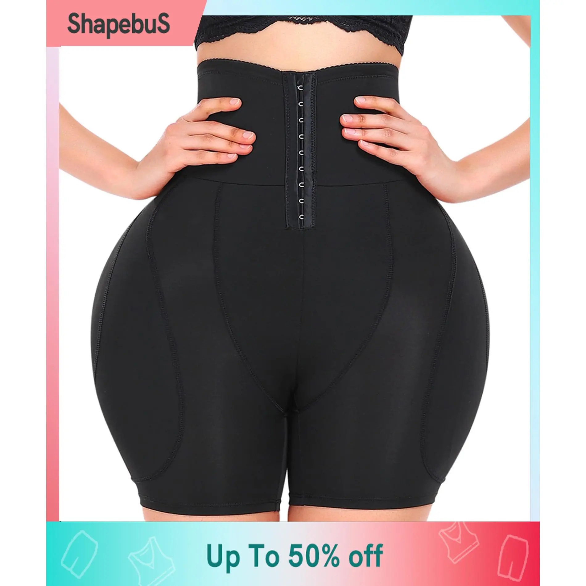 Hip Pads for Women Shapewear Butt Lifter Shaper with Butt Pads Hip Padded Shapewear Shorts Panties Sexy Womenswear Seamless Compression Lingerie Basic High Waisted Beige