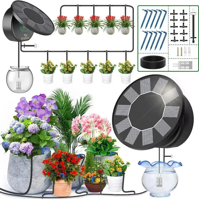 Solar Drip Irrigation Kit, Automatic Garden Watering System for Home Improvement Garden Supplies