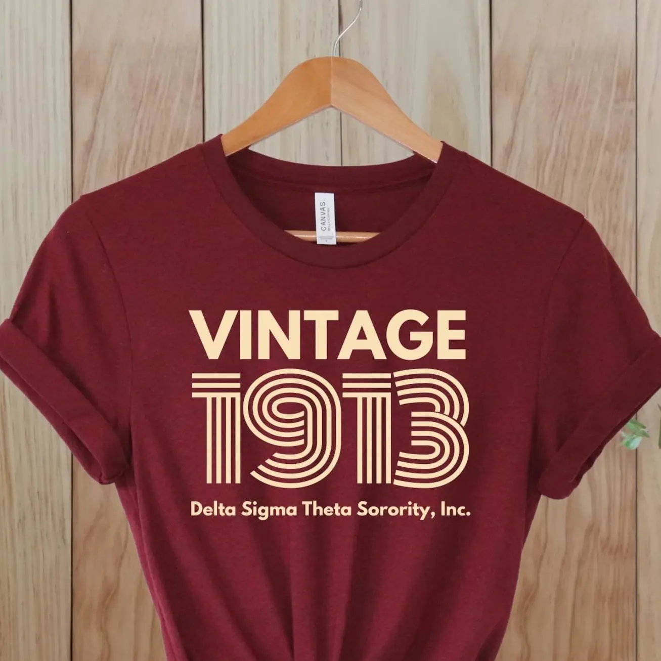 Vintage 1913 Delta Sigma Theta Sorority T-Shirt: Crimson Unisex Apparel