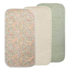 Water Repellent Changing Pad Liners Made with Organic Cotton Set of 3 (Pastel Blooms Combo)