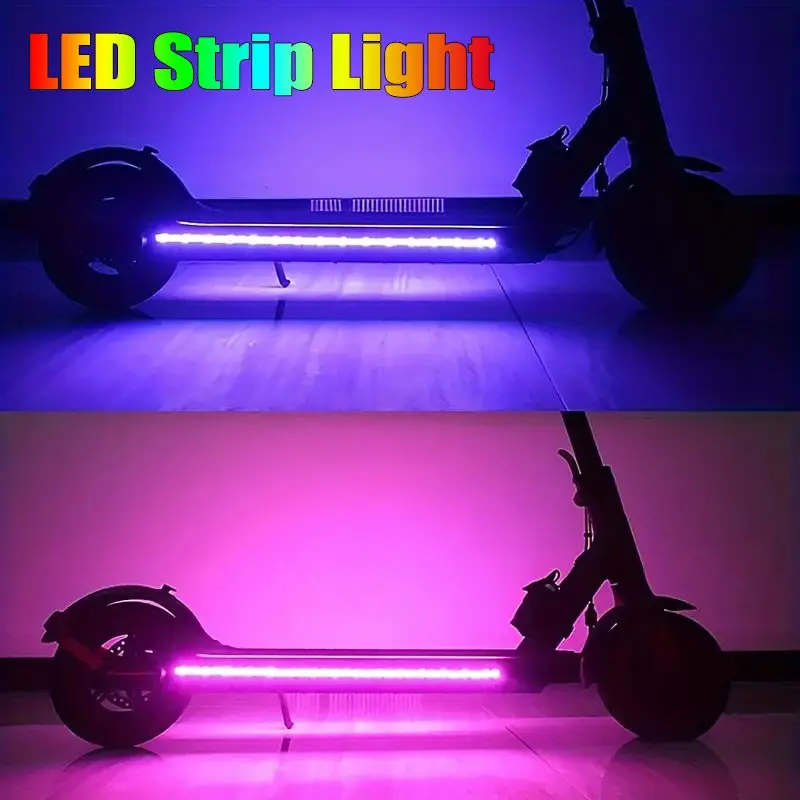 Electric Scooter LED Lighting Strip, Flexible Diode Waterproof Lamp Strap for Night Riding Safety, Christmas Gift for Safe Cycling, Road Scooter