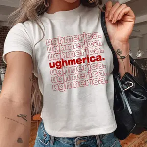 Ughmerica Baby Tee, 4th of July Shirt, Fourth of July Protest Shirt, Eat the Rich Crop Top, Abolish ICE Shirt