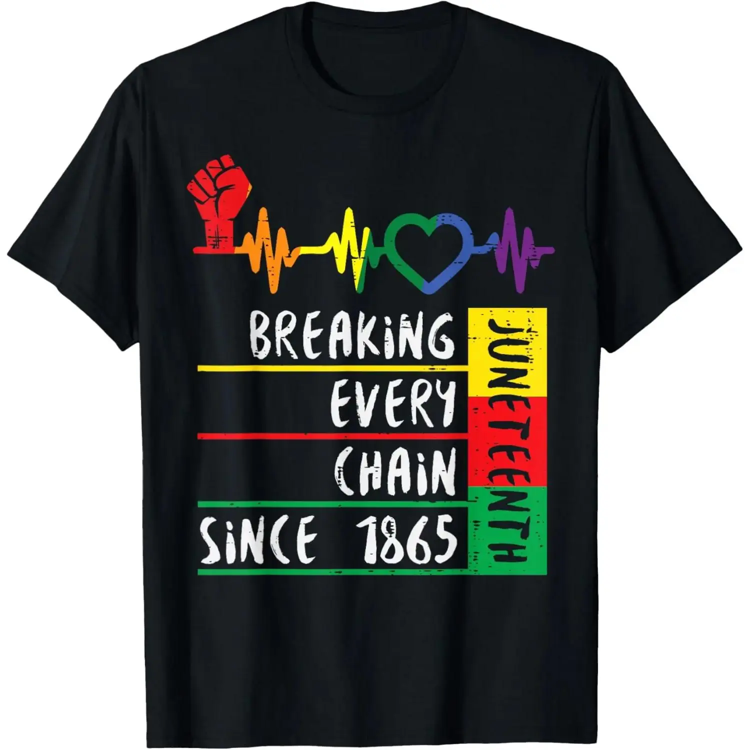 Women's 100% Cotton Juneteenth T-Shirt - Breaking Every Chain Since 1865, Mensfashion-Inspired, Suitable for Men, Kids, Breathable Fabric, Graphic Print