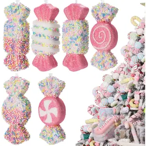 6pcs Candy Paradise is decorated with candy vines and Christmas trees, and Christmas decorations are decorated with ornaments and crafts, Candyland Theme Party Decoration Supplies