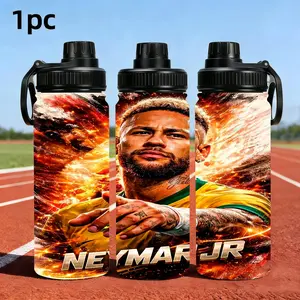 1pc 33oz 1000ML Neymar,Stainless Steel water bottle with,Ideal birthday and festival gifts,Perfect Gift for Outdoor Activities, Portable,Camping,Holiday, Graduation Party,Camping Drinkware,High quality,Durable material