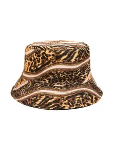 Women's Leopard Print Bucket Hat, Fashionable Spring Summer Retro Simple Two-Sided Hat, Outdoor Casual Sun Protection Hat
