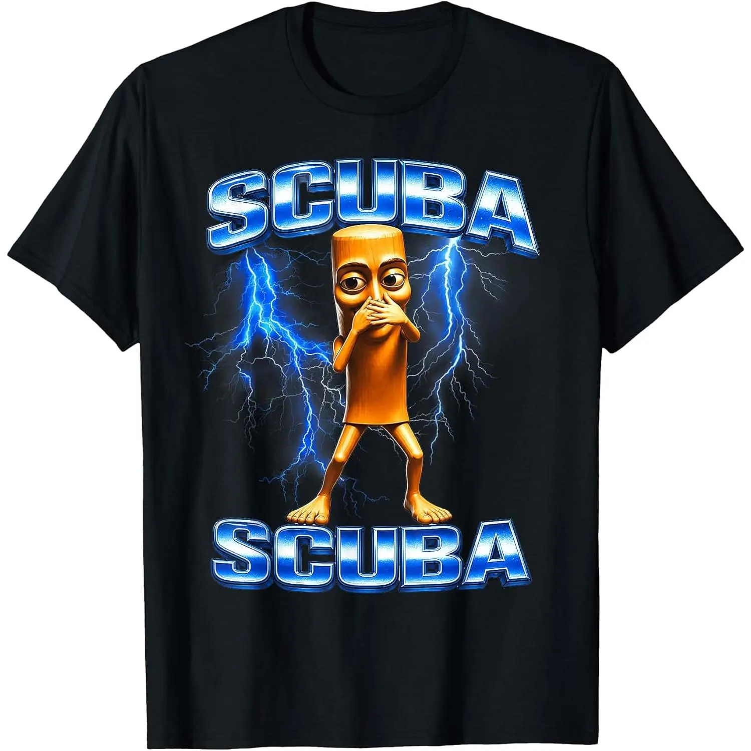 Unisex Pure Cotton Short-Sleeve Graphic T-Shirt - Trending Scuba Dance Meme, Brainrot Theme, Classic Fashion Streetwear, Summer Gift for Men (Menswear Tops)