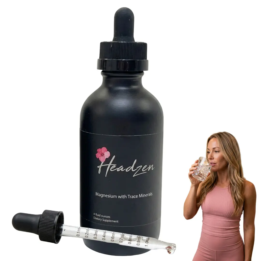 Headzen Ionic Liquid Magnesium w/Trace Minerals - Magnesium Chloride,Third Party Tested, Vegan, Extracted from USA waters through a 2-year solar evaporation process, low sodium, No added ingredients, fillers, or binders. Pure, natural and concentrated., M