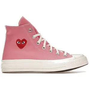 Converse Men's Chuck Taylor All Star 70 Hi Comme des Garcons PLAY Bright Pink, from StockX