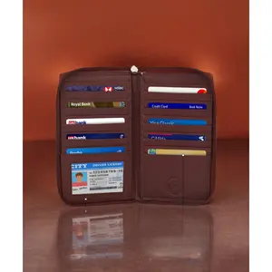 Leatherboss Genuine Leather Checkbook Credit card Holder wallet Zippered