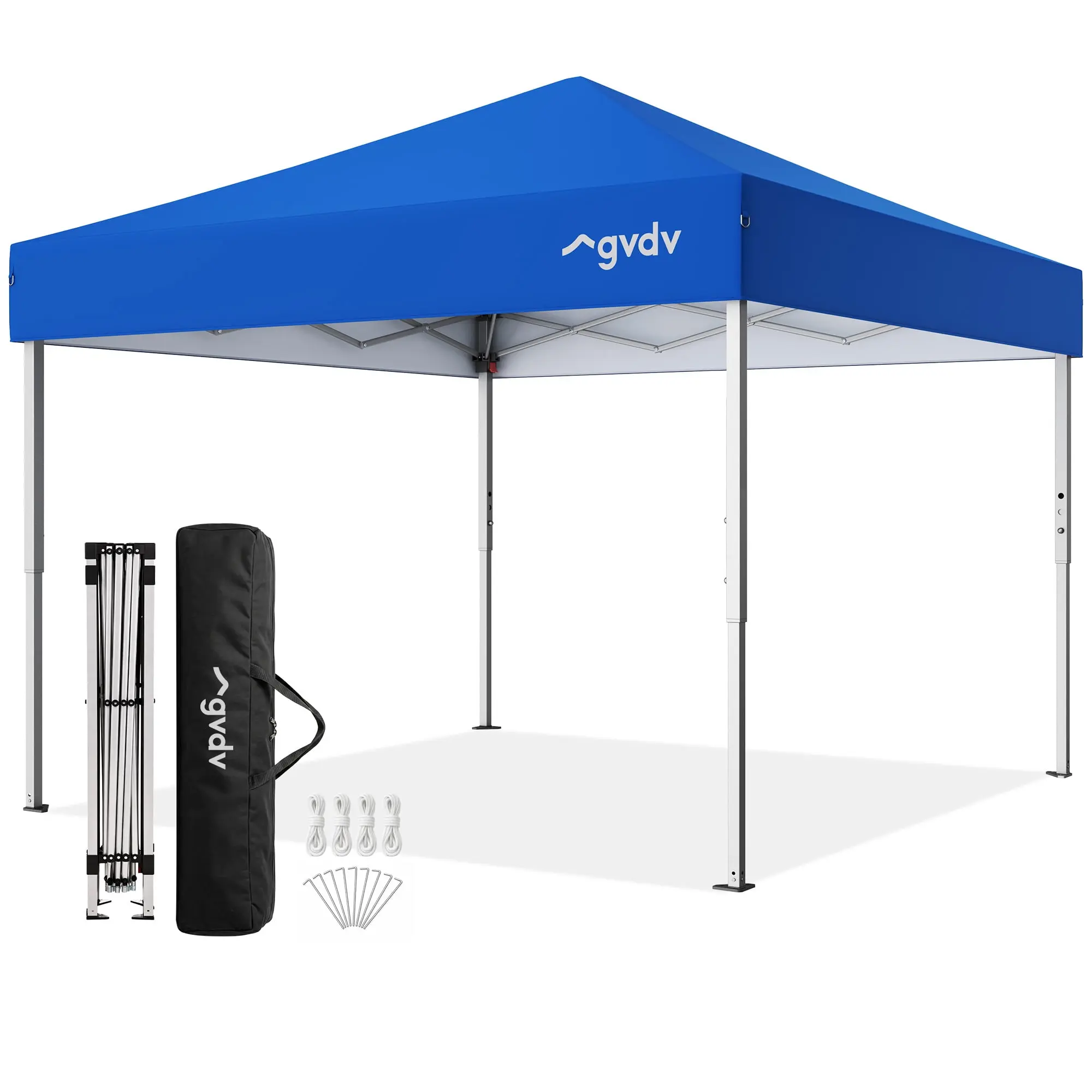 GVDV 10x10 ft Easy Pop-Up Outdoor Straight Leg Canopy Tent, Portable Instant Gazebo for Patio Shade & Shelter