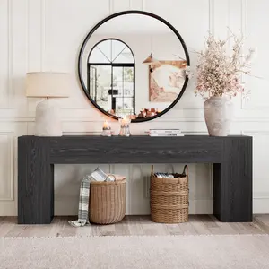 86 Inch Entryway Table for Living Room, Extra Long Sofa Console Table Behind Couch, Modern Wood Console Tables for Entryway, Apartment, Hallway, Black