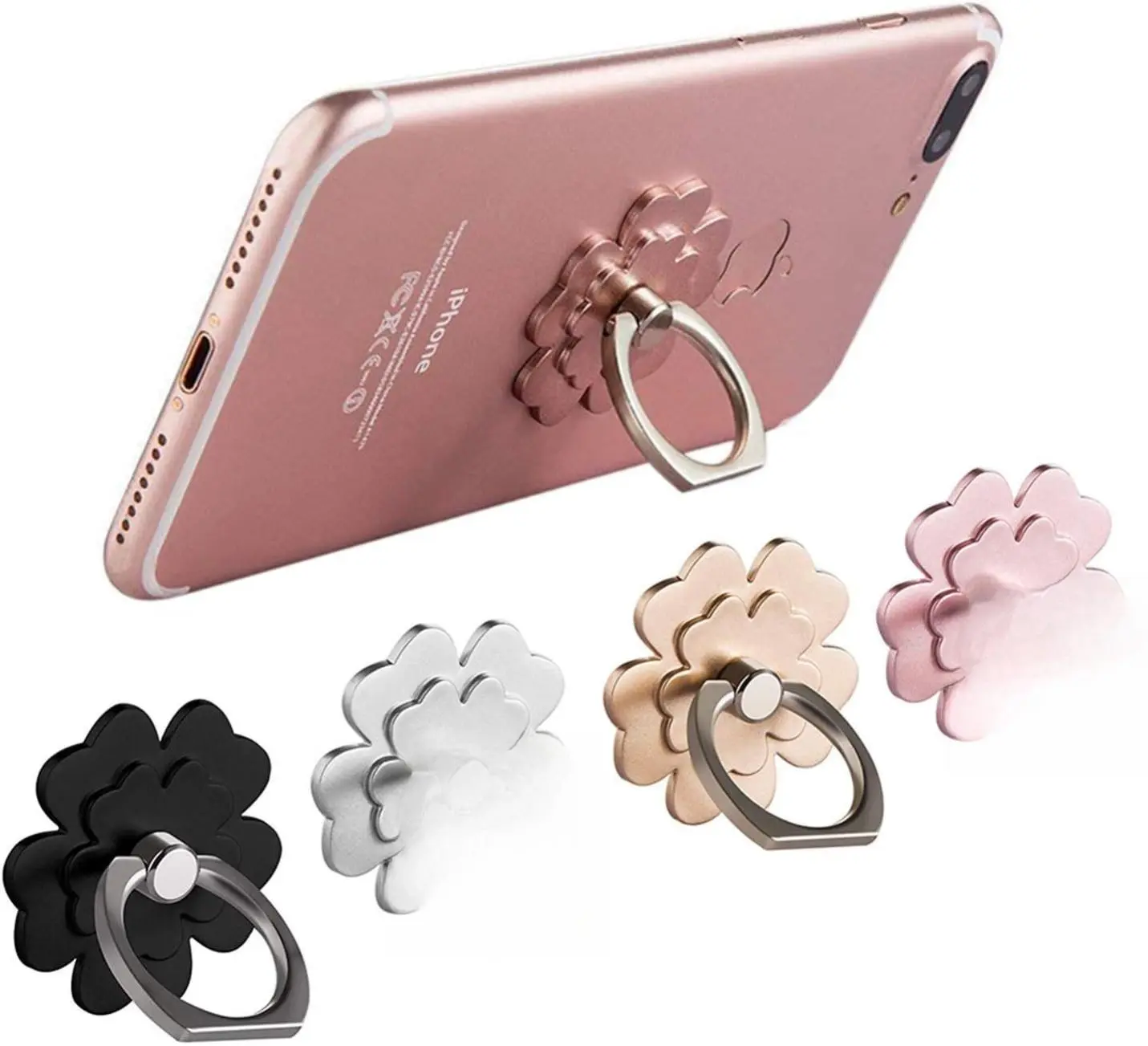 Cell Phone Ring Stand Finger Ring Holder 360 Rotation Phone Holder Ring Grip Compatible with Apple iPhone Samsung and Other Smart Phones or Phone Case 4-Pack