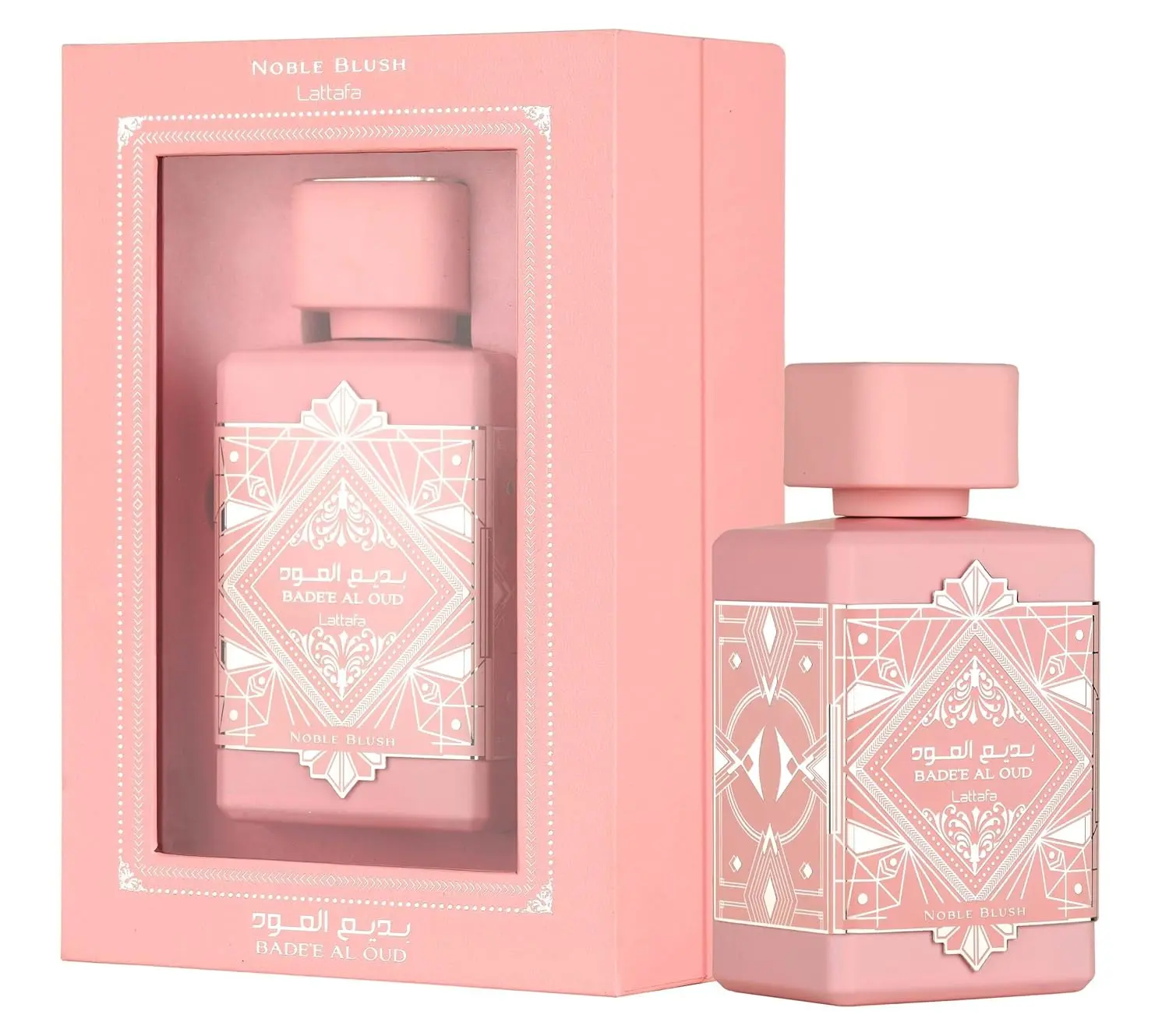 Lattafa Bade’e Al Oud Noble Blush Eau de Parfum Spray, 3.4 Ounce Floral Woody Amber Fragrance