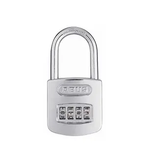 ABUS 160/50HB50 C Steel-Chrome 4-Dial Resettable Combination Padlock, 2" Shackle, Heavy-Duty Security Lock for Tools & Hardware Use