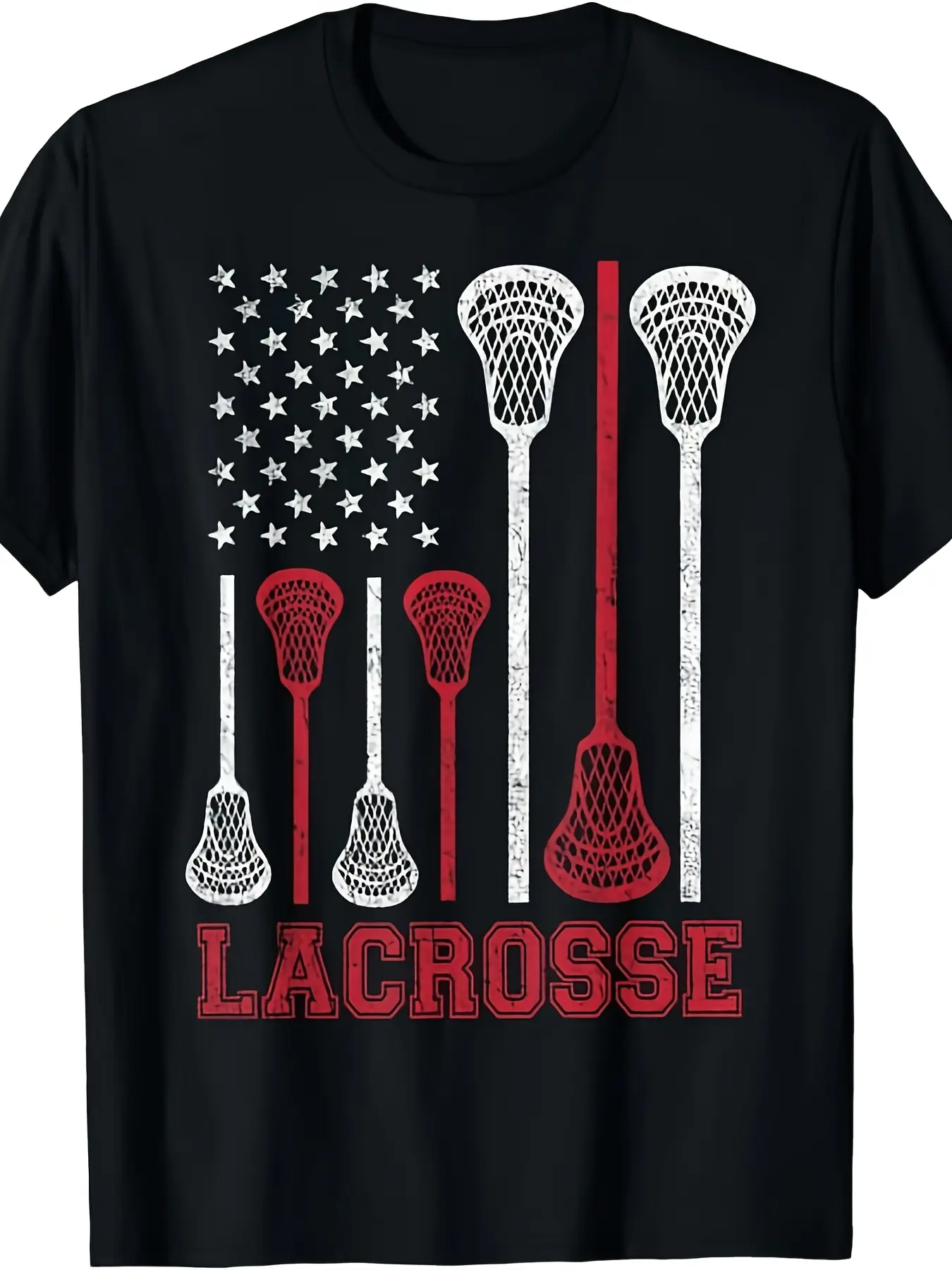 Lacrosse American Flag Lax Shirt Men Women Boys Gi unisex soft cotton short sleeve t shirt, vintage graphic casual tee for men women teens, perfect birthday holiday gift for camping travel gym daily street  wear