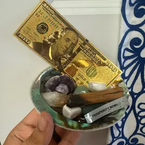 Prosperity bowl with abalone shell