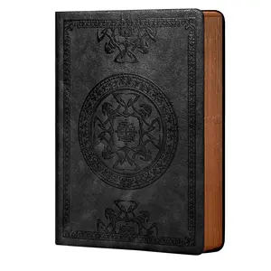 Lined Journal for Men Soft Cover Notebook Leather Journals for Writing, 180 Lay Flat Vintage Mens Journal Personal Diary, 5.7'' X 8.3'', Black