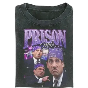 Prison Mike T-shirt, The Office Show Graphic Tee, Funny Michael Scott Prison Mike Design, Vintage Movie Shirt, Comedy Fan T-Shirt, Gift for Men, Gift for Women, Crew Neck T-shirt, Trending T-shirt 7