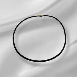 Leather Bracelet Necklaces, Multi-Color Leather Design with Stainless Steel Clasp, 17in & 19in Gold Beaded Iced Out Necklaces