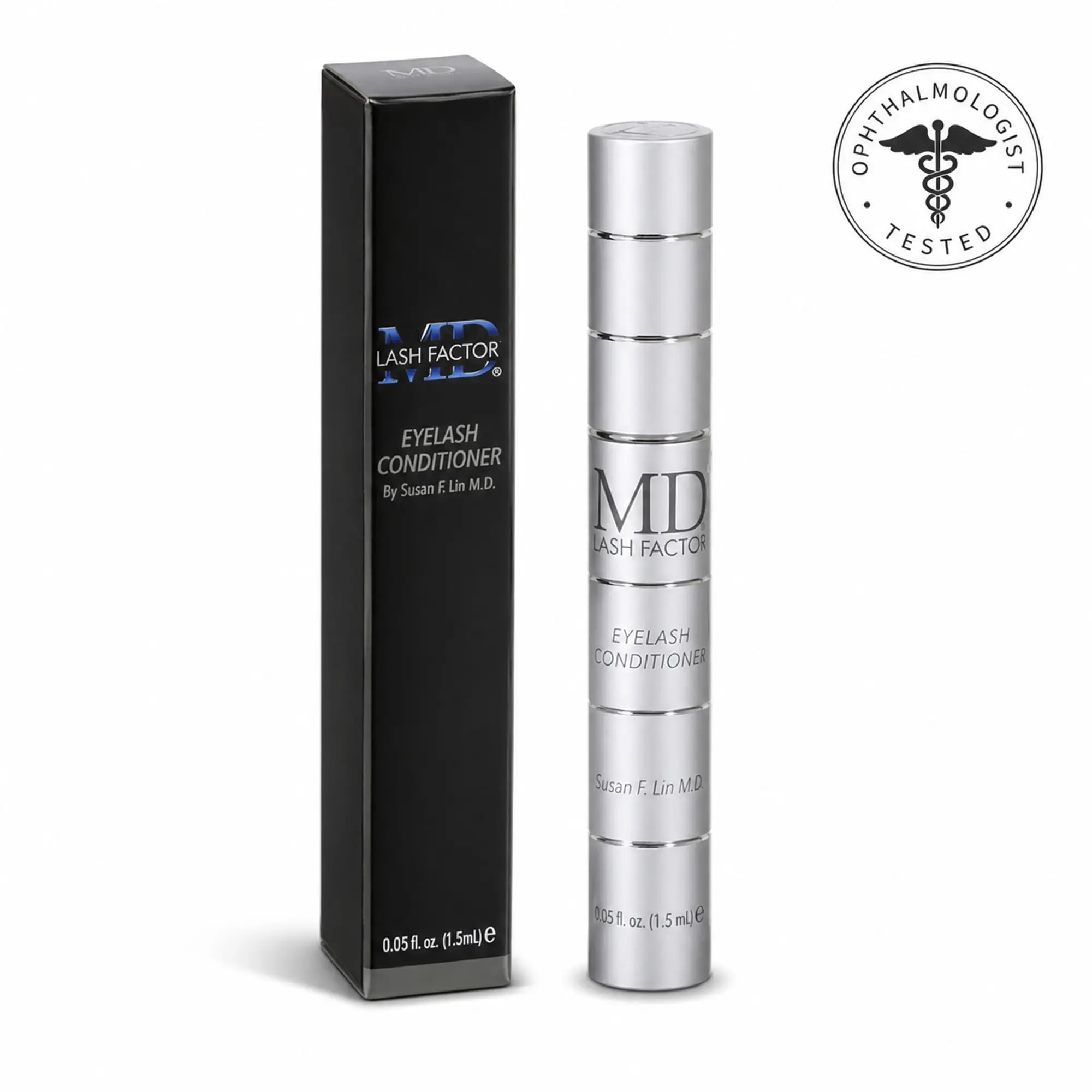 MD Lash Factor Eyelash Conditioner, 6-Week Supply Peptides-Rich Organic Serum, Gentle Formula for Fuller Lashes, All Skin Types, Safe for Contact Lens Wearers, Eye Lash Caring, Single Item