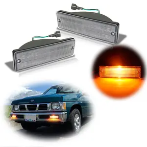 2pcs Clear Front Bumper Signal lamps Light for 1988-1997 Nissan D21 Hardbody / 1988-1995 Pathfinder,Replace OEM NI2521108 / NI2520108