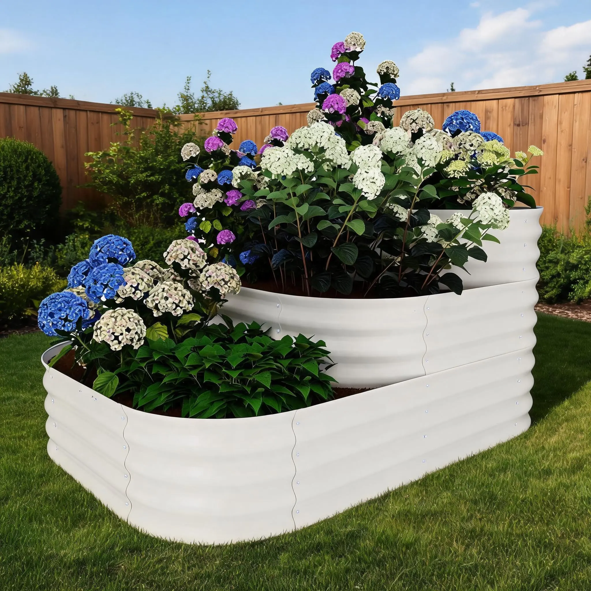 GARVEE 3-Tier Galvanized Steel Raised Garden Bed Kit – Large Elevated Planter with Deep 30" Design, Easy Snap Assembly & Butterfly Nuts – Durable, Rust-Proof – Perfect for Vegetables, Herbs & Flowers – Outdoor Use, Green – Save Space, Grow More!