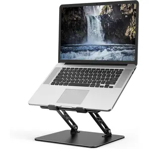 X-PCS04   Adjustable Laptop Stand for Desk, Metal Foldable Laptop Riser, Portable Laptop Holder Mount, Ventilated Cooling Computer Notebook Stand Compatible with 10-15.6” Laptops