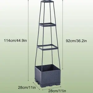 Tomato Planting Box Set, Self-Watering Tomato Cage with Trellis, Garden Obelisk Trellis, Climbing Plants Container, Automatic Plants Watering, Vertical Planter Tower, Garden & Yard Use, Garden Supplies, Indoor/outdoor, Climbing Vegetable Plant