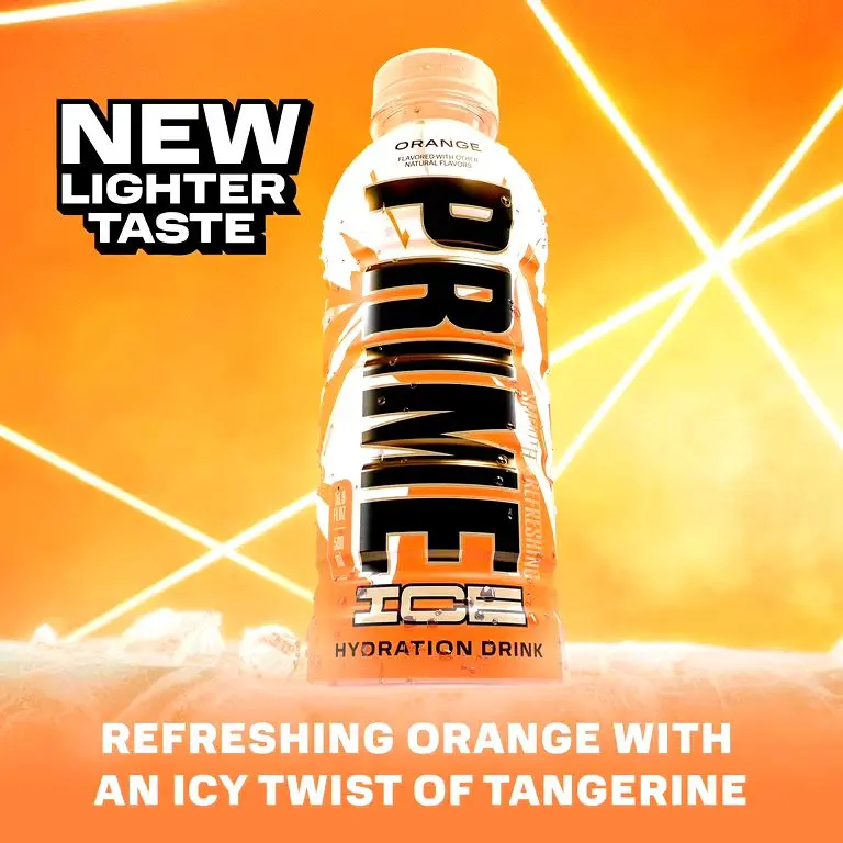 Prime Ice Hydration Sports Drink - Refreshing Orange Burst Sip, 16.9 fl oz Bottle, Coconut Water Mix for Active Individuals During Intense Activities