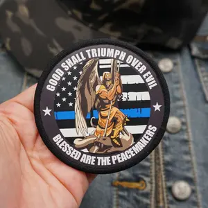 St. Michael Tactical Vest Patch, Embroidered Patches, Adhesive Hook & Loop Badge, Backpack Decoration, Clothing Repair Patch, Birthday Gift for Dad Boyfriend