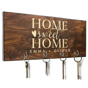 Personalized Key Holder for Wall – Custom Key Hanger, Housewarming & New Home Gift