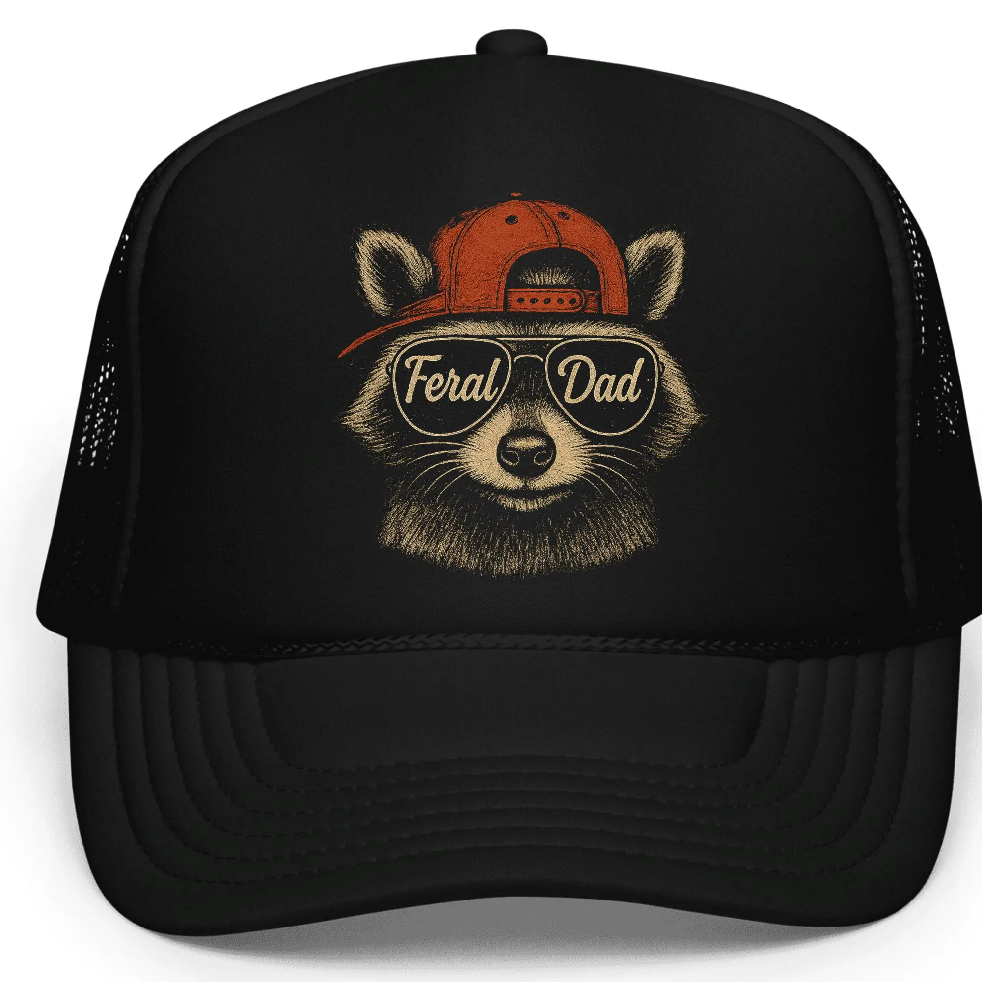 Feral Dad Raccoon Trucker Hat Funny Dad Hat Snapback Mesh Cap Gift for Fathers Feral Dad Raccoon Trucker Hat Funny Dad Hat Snapback Mesh Cap Gift for Fathers