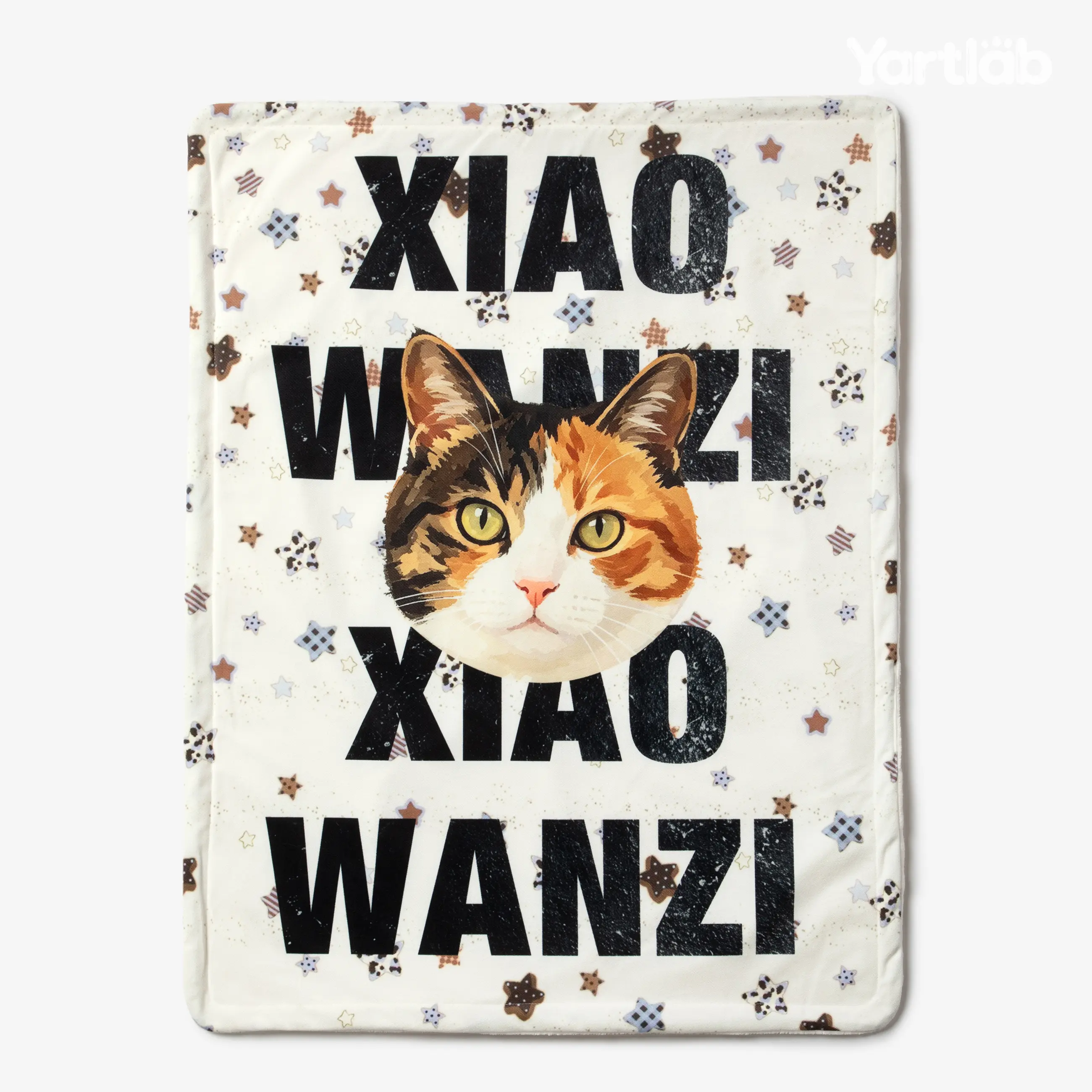 Yartlab Custom Pet Flannel Blanket - Personalized with Pet Photo & Name, 2 Sizes, Soft, Warm, Cozy Cover for Dog/Cat Daily Naps, Sofa, Couch, Bed