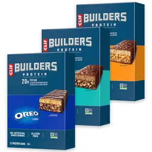 CLIF BUILDERS Variety Pack | Assorted Flavors | Gluten Free | Plant Based Protein Bars