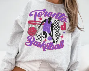 Retro Groovy Toronto Basketball Crewneck Sweatshirt T-shirt Toronto Raptor Sweater Raptors T-shirt Vintage Toronto Basketball Fan Shirt