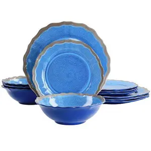 Elama Roma 12-Piece Melamine Dinnerware Set