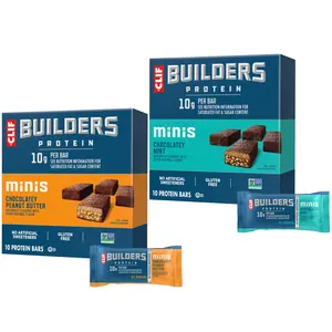 CLIF BUILDERS Minis Variety Pack | Assorted Chocolatey Peanut Butter & Chocolatey Mint CLIF BUILDERS Minis Variety Pack | Assorted Chocolatey Peanut Butter & Chocolatey Mint