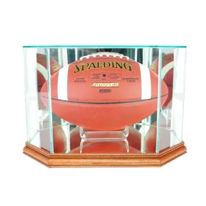 Perfect Cases  Octagon Football Display Case- Walnut
