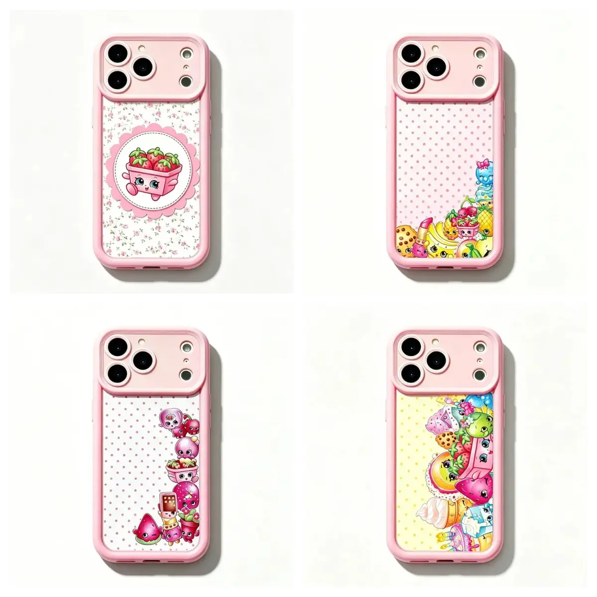 Shopkins Cartoon Print Silicone Phone Case Cover - Protective Cellphone Accessories for iPhone 11-17 Pro Max, Samsung S22-S26 Devices, Gift for Fans