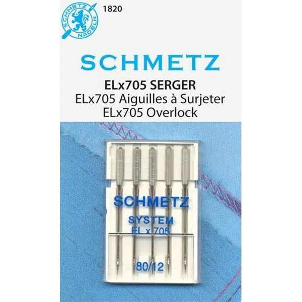 Schmetz Size 80/12 5pk Overlock Serger Sewing Machine Needles 1820 ELX705