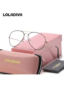 LolaDiva 1 Piece Unisex Lightweight Design Full Frame Plaon Glasses Indoor Friendly Frog Frame Plaon Glasses
